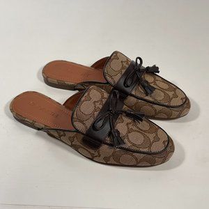 Coach "Stassi" Signature Logo Slides Mules Women Size 6 B